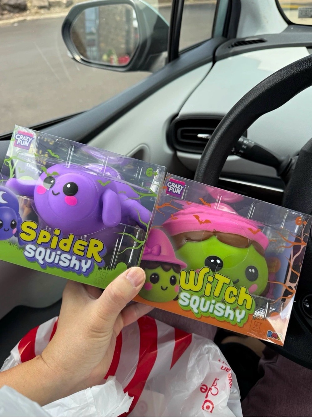 RMS CRAZY FUN TARGET HALLOWEEN SQUISHY SPIDER AND WITCH set of 2